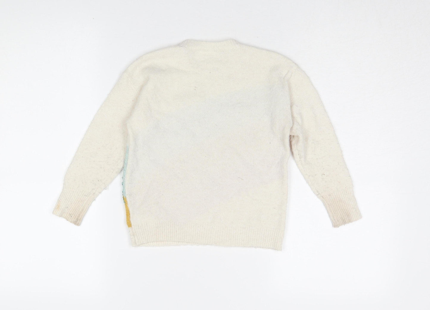 Next Girls Ivory Sequin Rainbow Jumper 5 Years