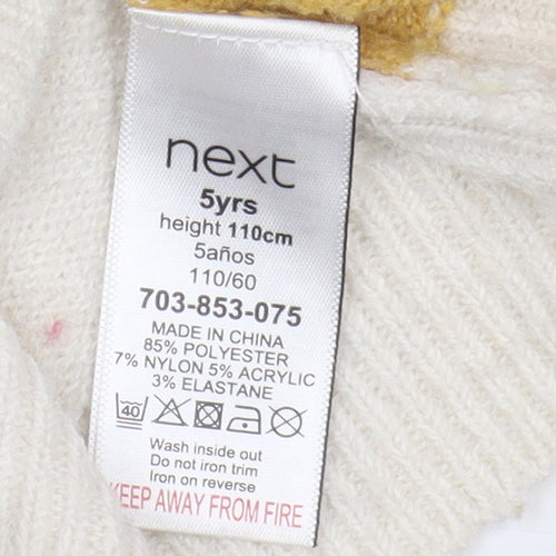 Next Girls Ivory Sequin Rainbow Jumper 5 Years