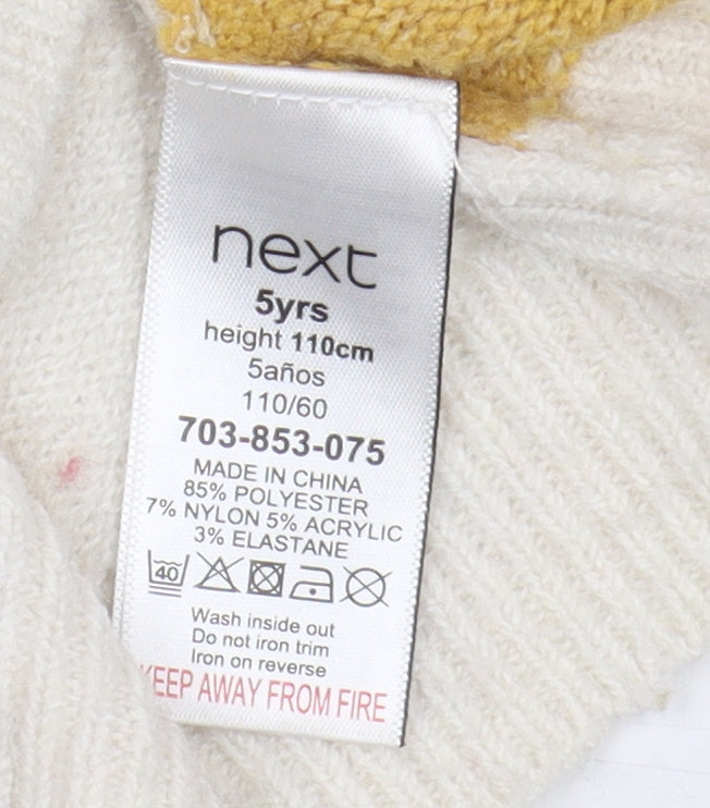 Next Girls Ivory Sequin Rainbow Jumper 5 Years