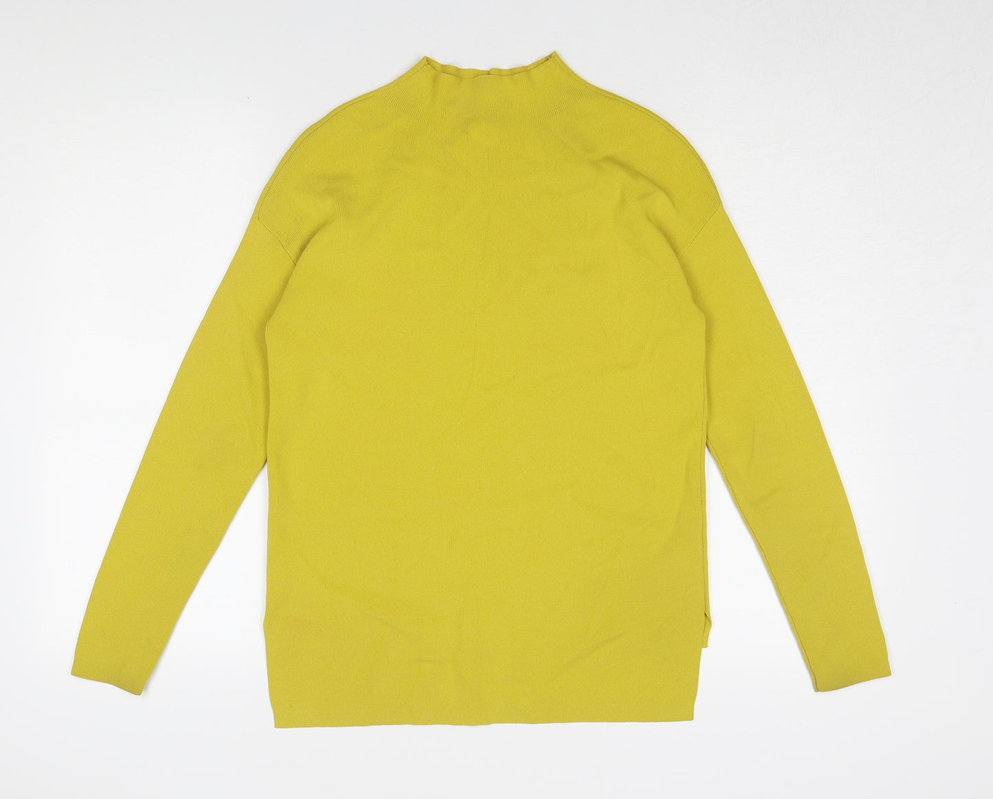 River Island Women's Yellow Jumper Size 8 Mock Neck