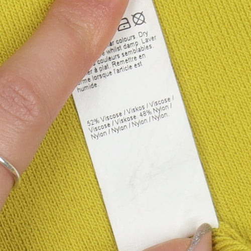 River Island Women's Yellow Jumper Size 8 Mock Neck
