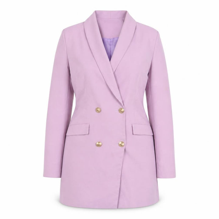 Front view of PRETTYLITTLETHING Women's Purple Jacket Dress, size 10