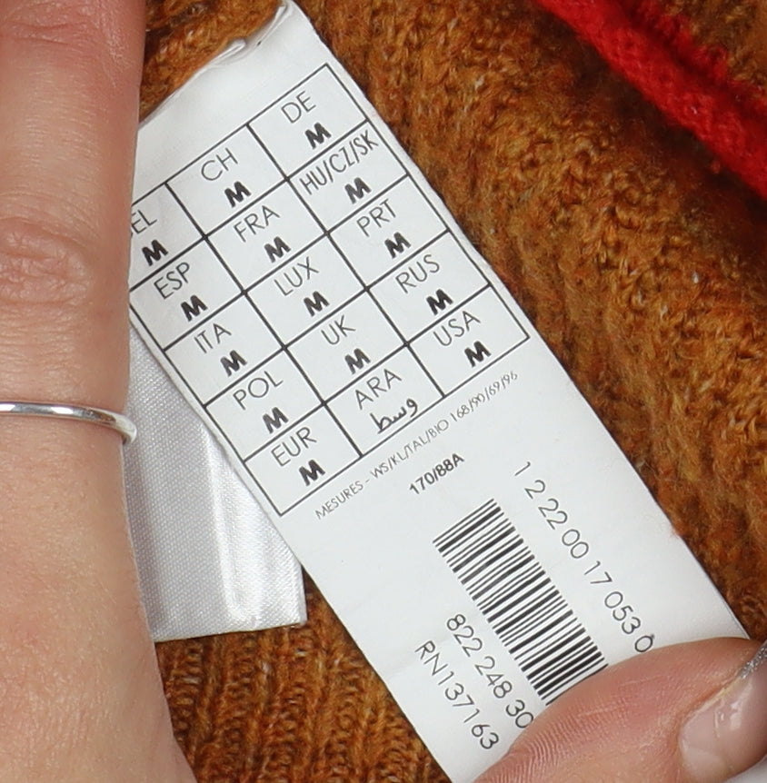 Promod Women's Brown Mock Neck Pullover Jumper M