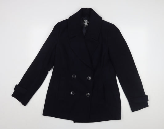 Debenhams Black Women's Pea Coat Size 12 Classic Style