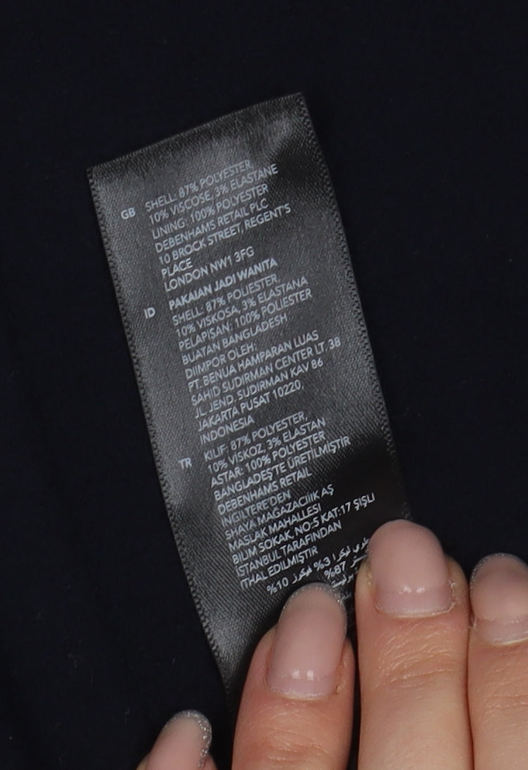 Debenhams Black Women's Pea Coat Size 12 Classic Style