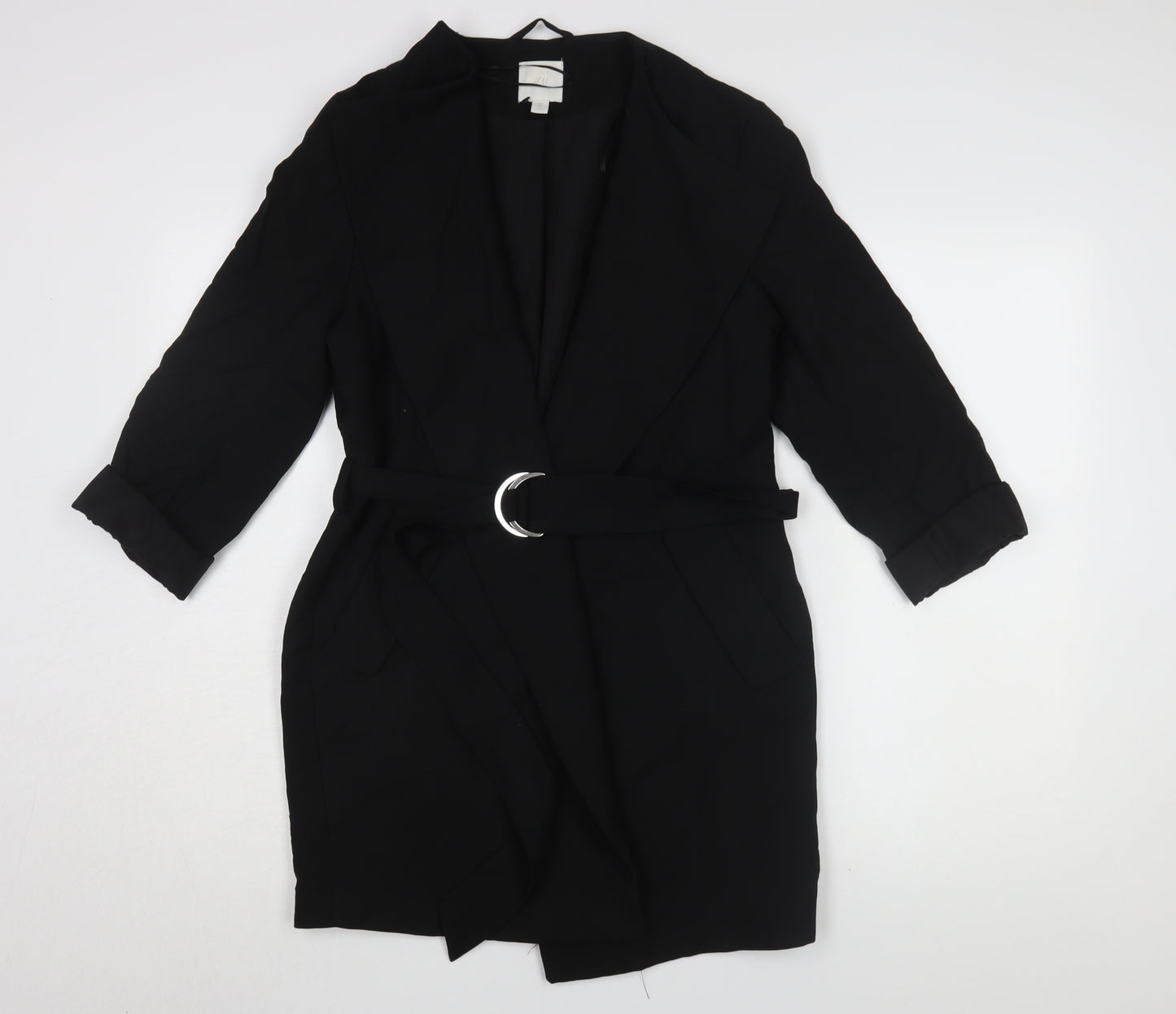 H&M Women's Black Collared Belted Dress XS