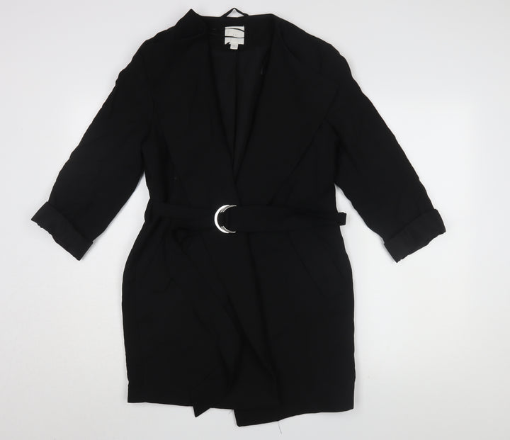 H&M Women's Black Collared Belted Dress XS