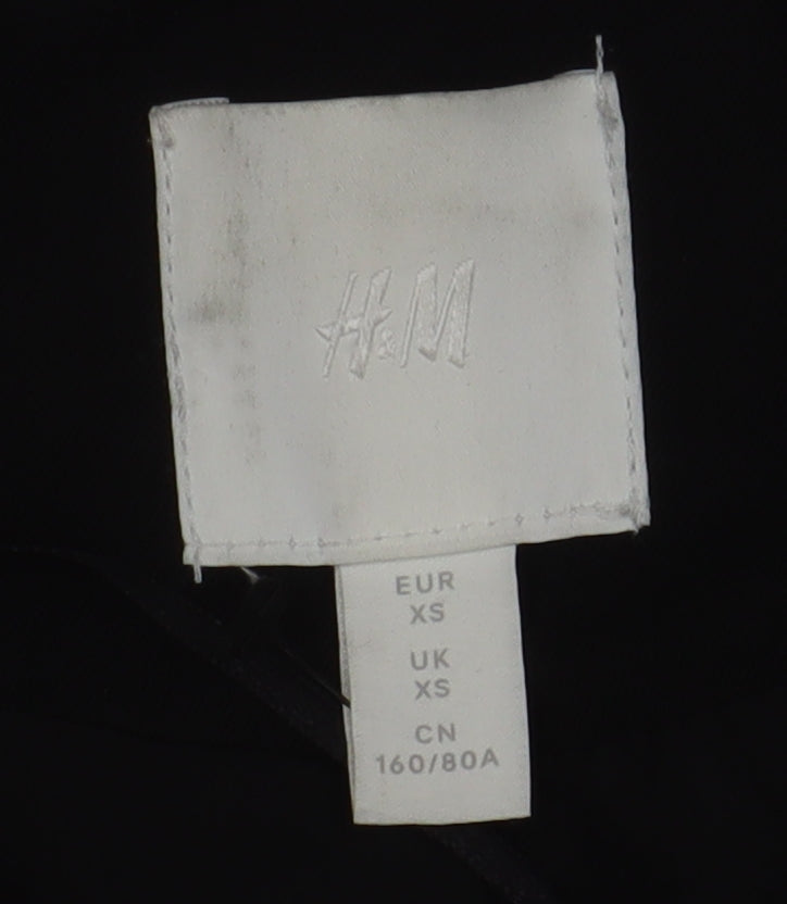 H&M Women's Black Collared Belted Dress XS