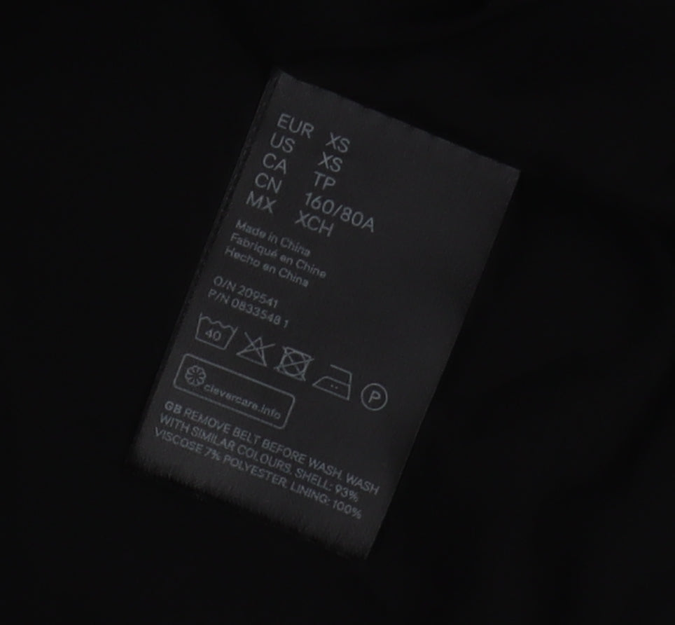 H&M Women's Black Collared Belted Dress XS