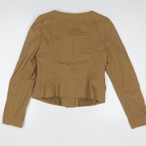 H&M Women's Brown Cropped Jacket Size 8