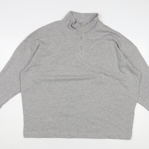 Damart Grey Women's Mock Neck Sweatshirt Zip 14/16