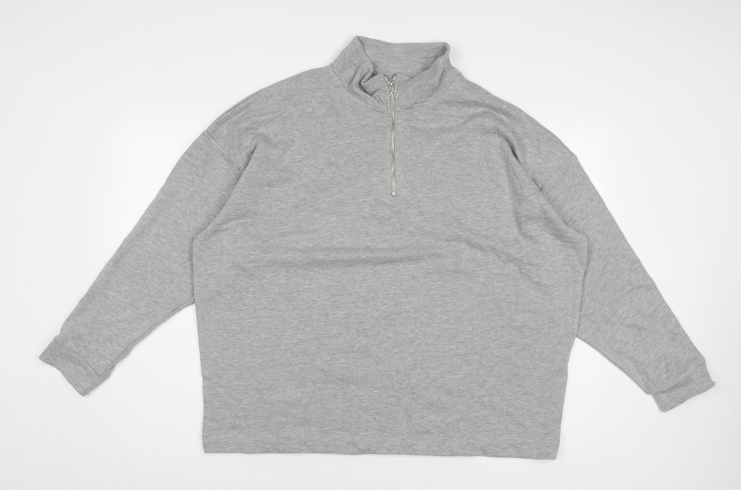 Damart Grey Women's Mock Neck Sweatshirt Zip 14/16