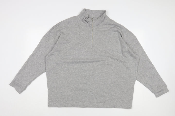 Damart Grey Women's Mock Neck Sweatshirt Zip 14/16