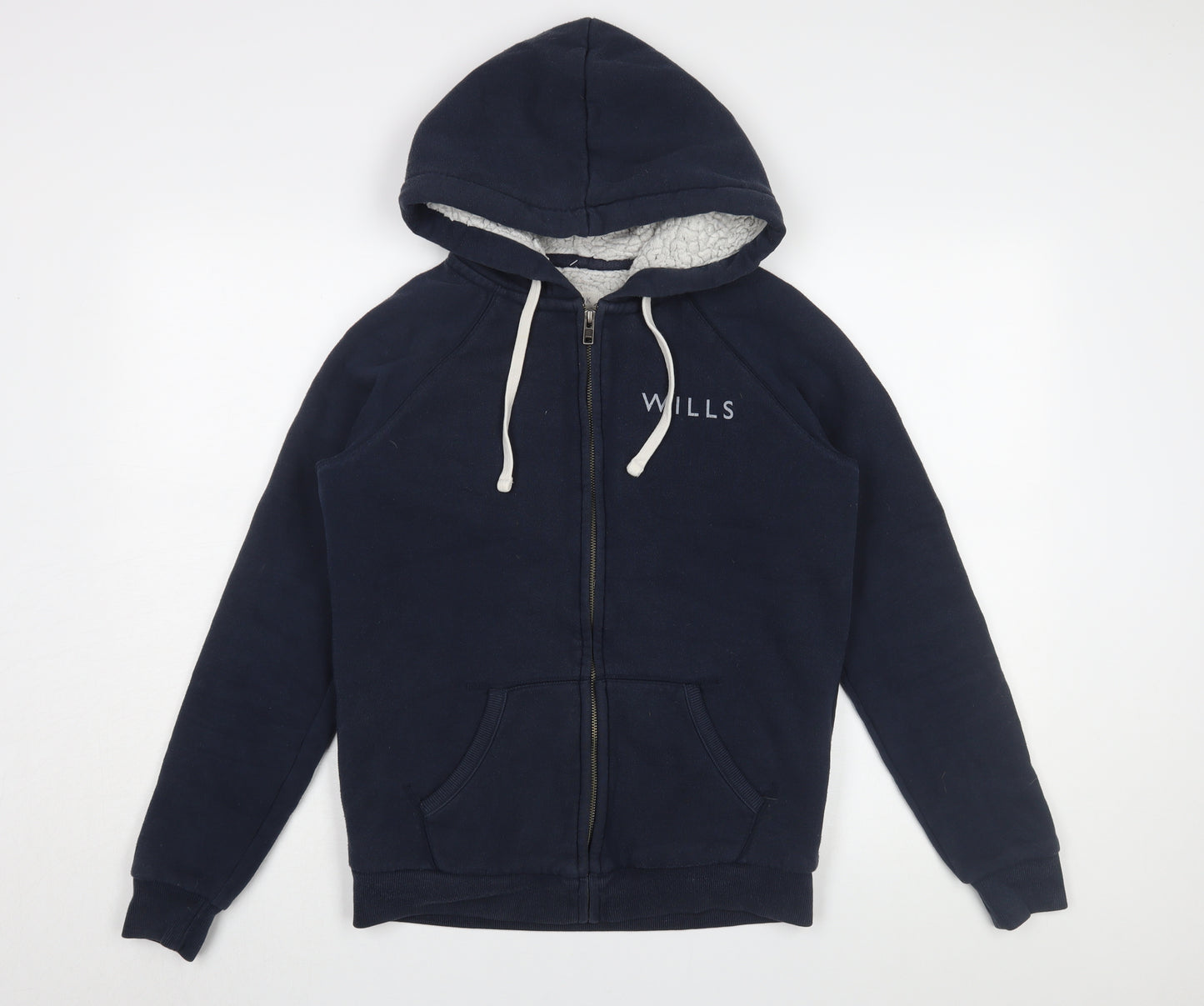 Jack Wills Women's Blue Hooded Basic Jacket, Size 10