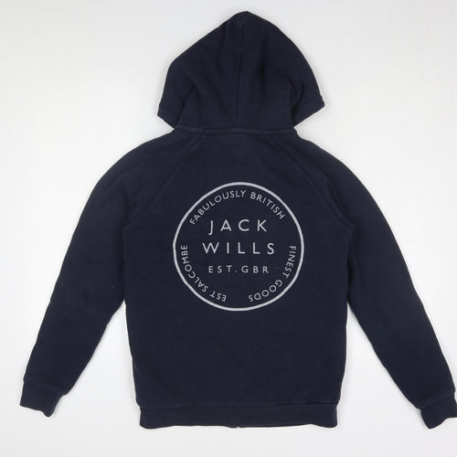 Jack Wills Women's Blue Hooded Basic Jacket, Size 10