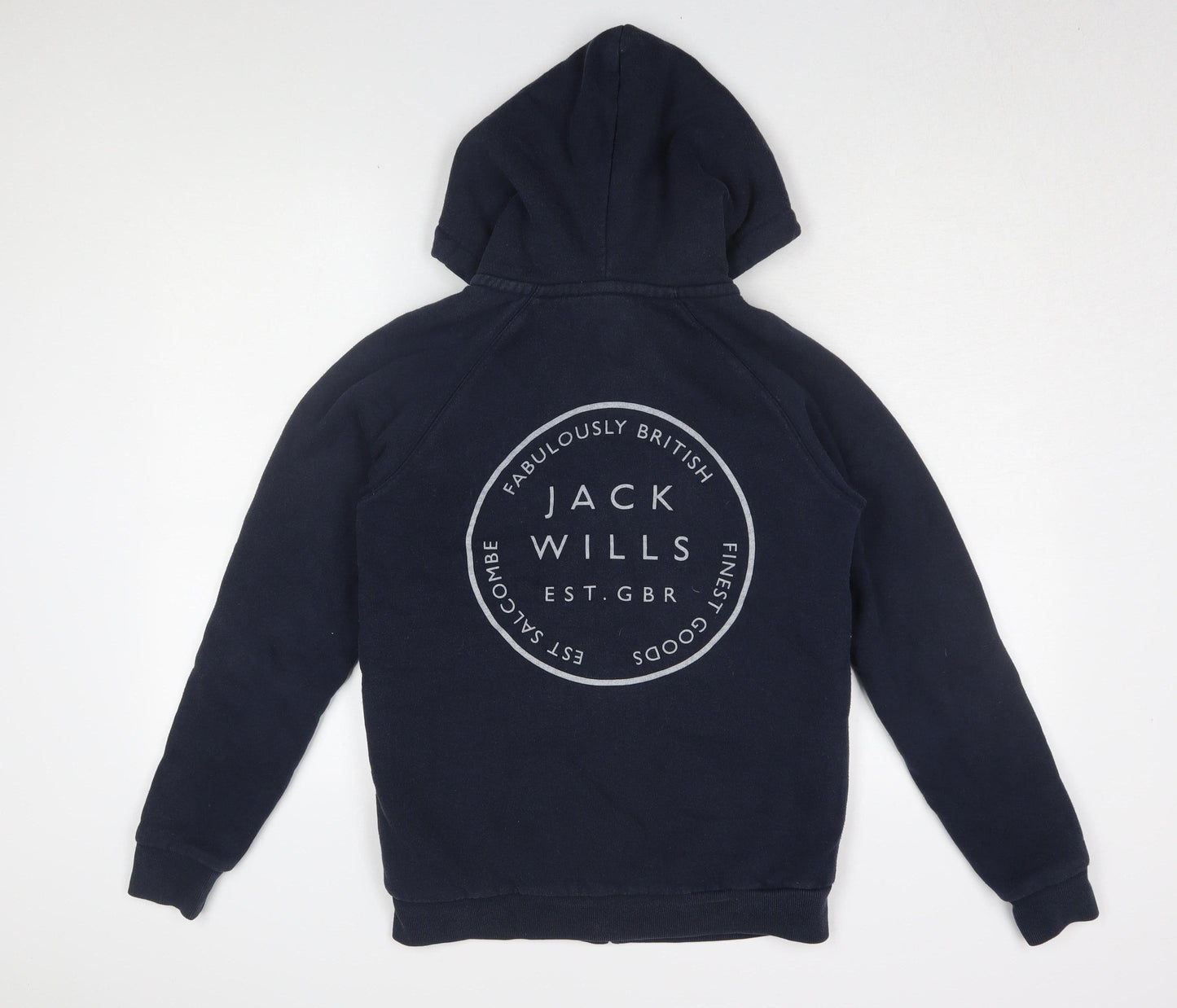 Jack Wills Women's Blue Hooded Basic Jacket, Size 10