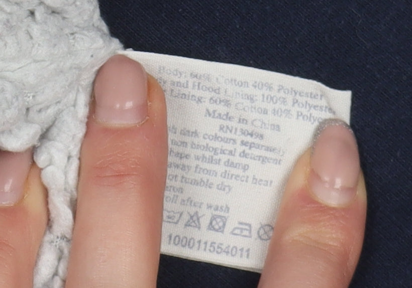 Jack Wills Women's Blue Hooded Basic Jacket, Size 10