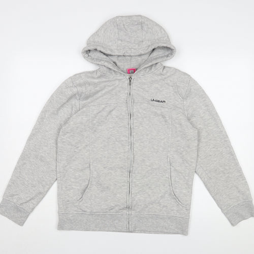 LA Gear Women's Grey Hooded Basic Jacket Size 12