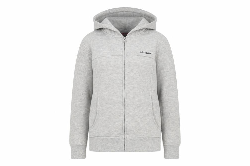 Front view of LA Gear Women's Grey Hooded Basic Jacket, size 12