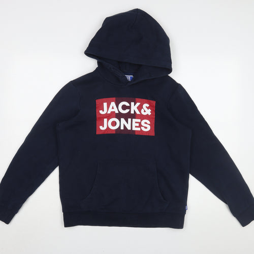 Jack & Jones Blue Boys Pullover Hoodie Size 164