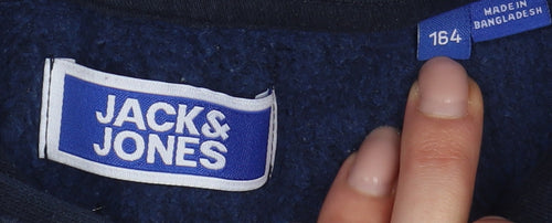 Jack & Jones Blue Boys Pullover Hoodie Size 164