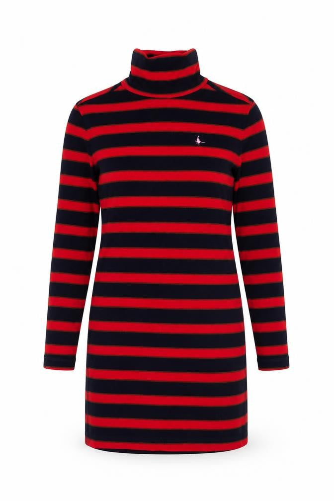 Front view of Jack Wills Women's Multicoloured Stripe T-Shirt Dress, size 6