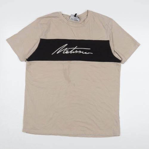 Métissier Paris Beige Crew Neck Men's T-Shirt L