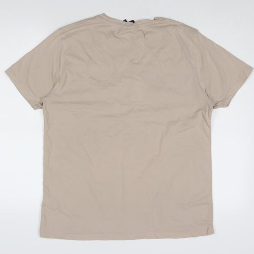 Métissier Paris Beige Crew Neck Men's T-Shirt L