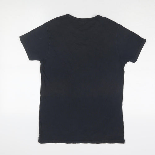 Emporio Armani Men's Black T-Shirt, M, Logo Accent
