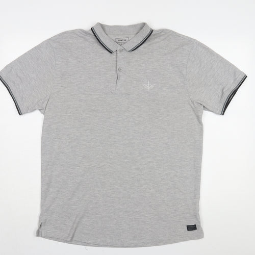 Firetrap Men's Grey XL Polo, Short Sleeve