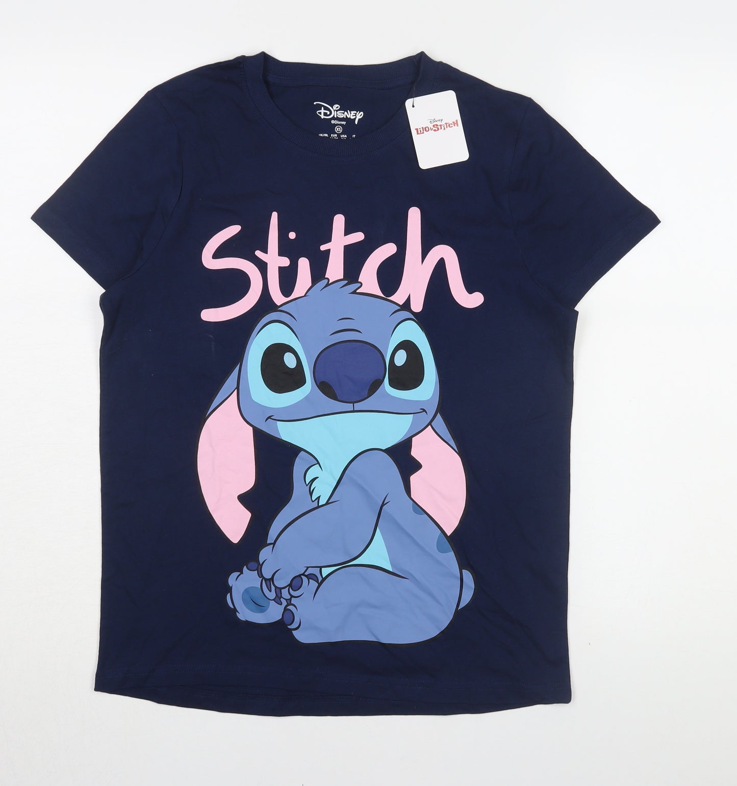 Disney Women's Blue XS Stitch Cartoon T-Shirt
