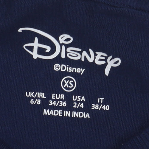 Disney Women's Blue XS Stitch Cartoon T-Shirt