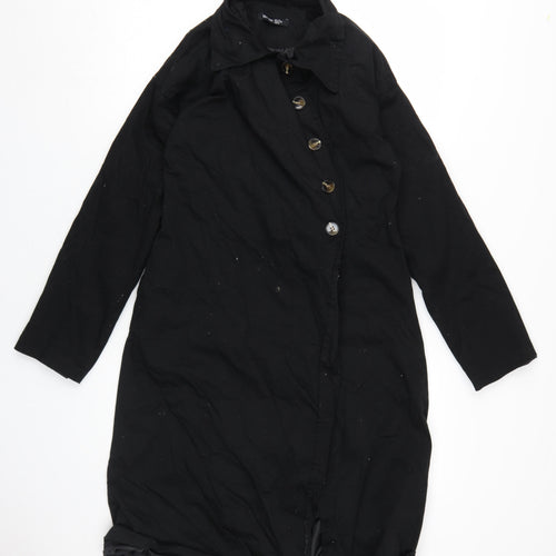 boohoo Women's Black Coat UK 12 Long Sleeve Casual