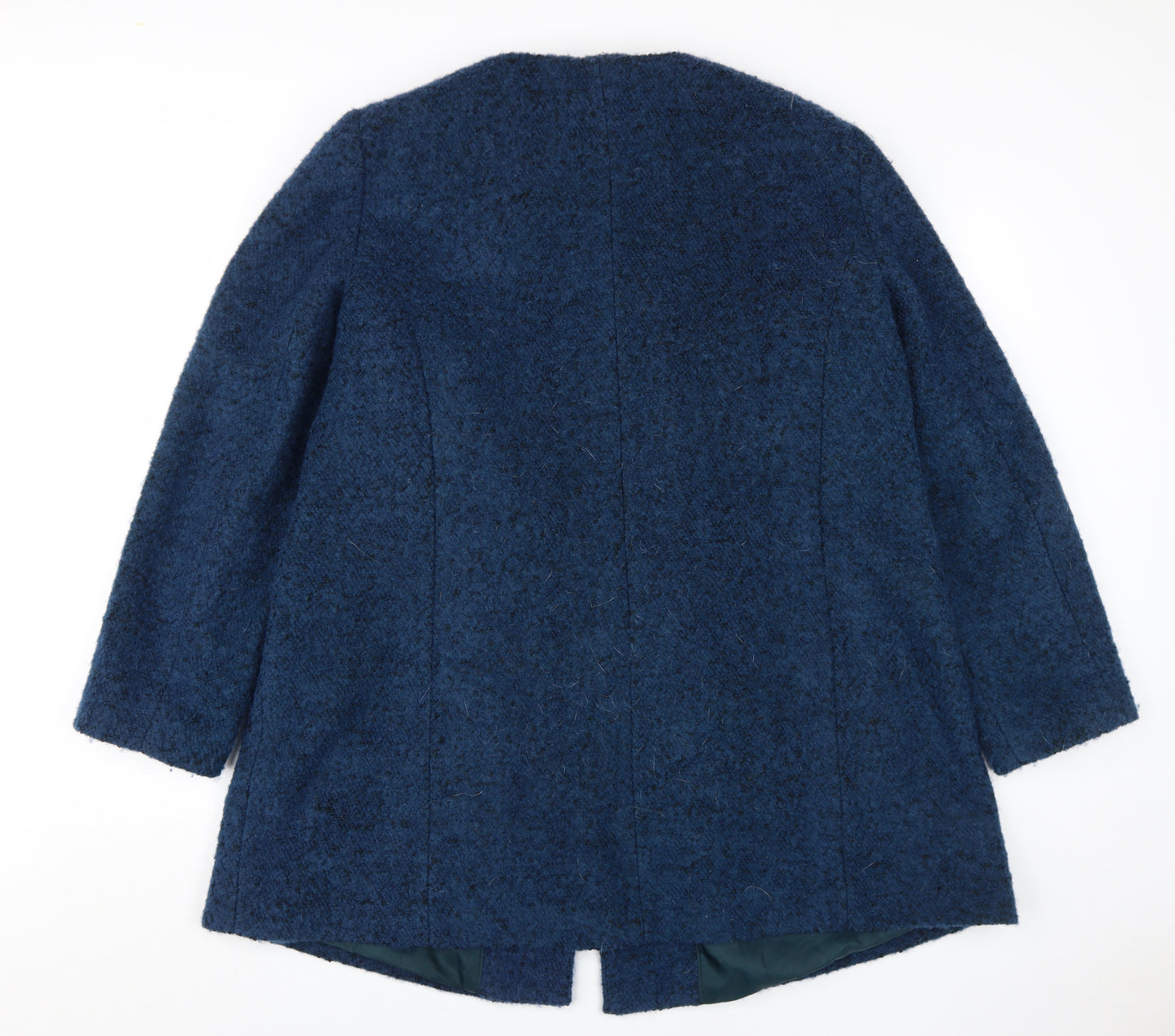 BHS Women's Blue Wool Blend Overcoat Size 20