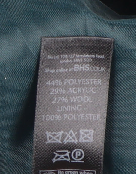 BHS Women's Blue Wool Blend Overcoat Size 20