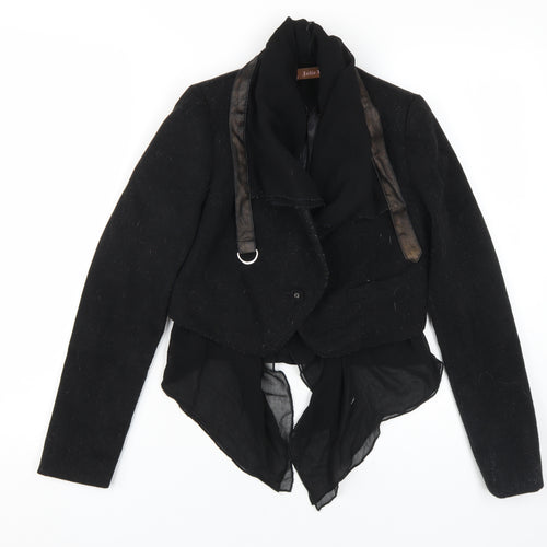 Jolie Moi Women's Black Cropped Jacket - Size 8, Elegant Style
