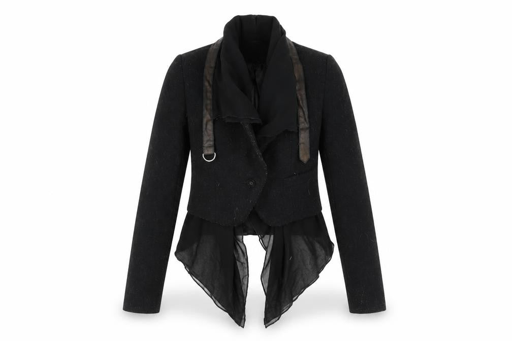 Front view of Jolie Moi Women's Black Cropped Jacket -, size 8, Elegant Style