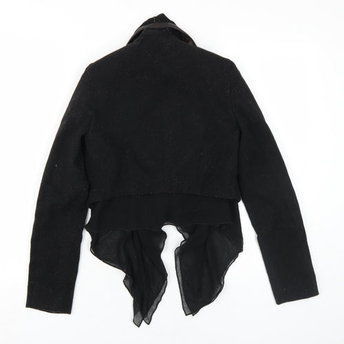 Jolie Moi Women's Black Cropped Jacket - Size 8, Elegant Style