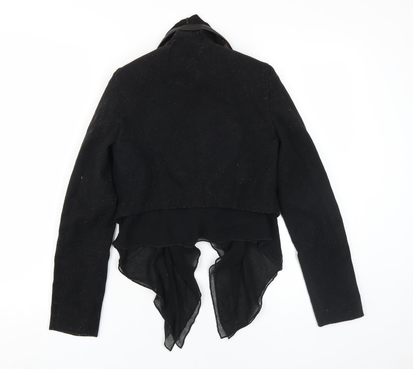 Jolie Moi Women's Black Cropped Jacket - Size 8, Elegant Style