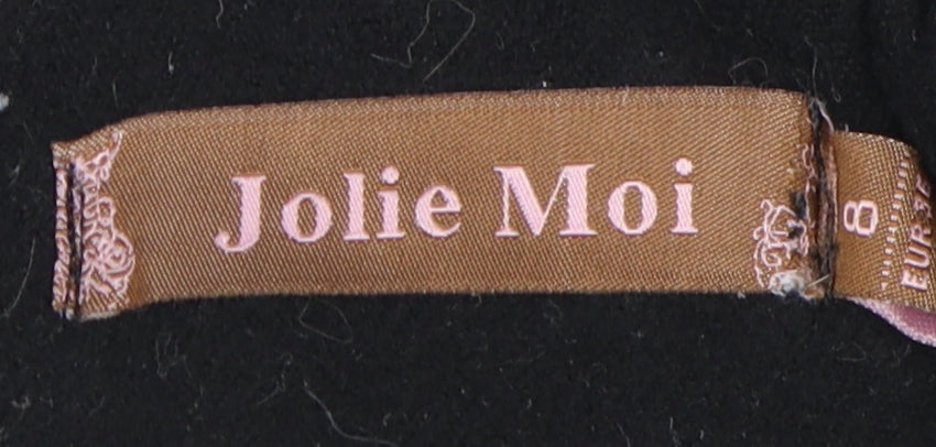 Jolie Moi Women's Black Cropped Jacket - Size 8, Elegant Style