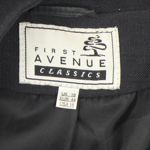 First Avenue Women's Black Classic Coat Size 18