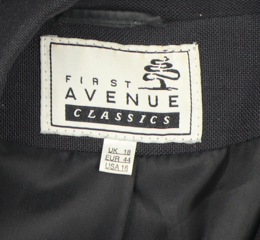 First Avenue Women's Black Classic Coat Size 18