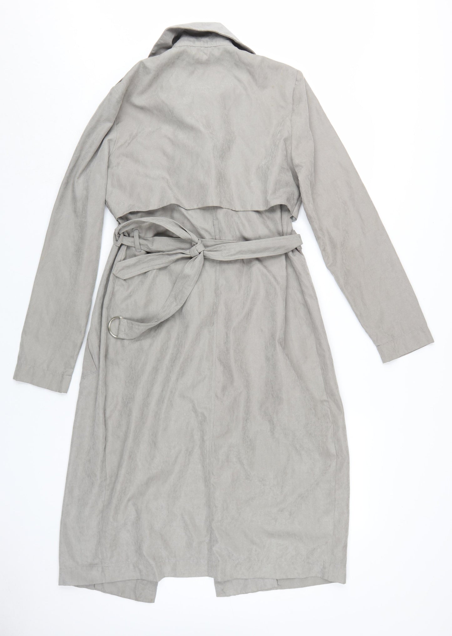 Missguided Women's Grey Long Trench Coat