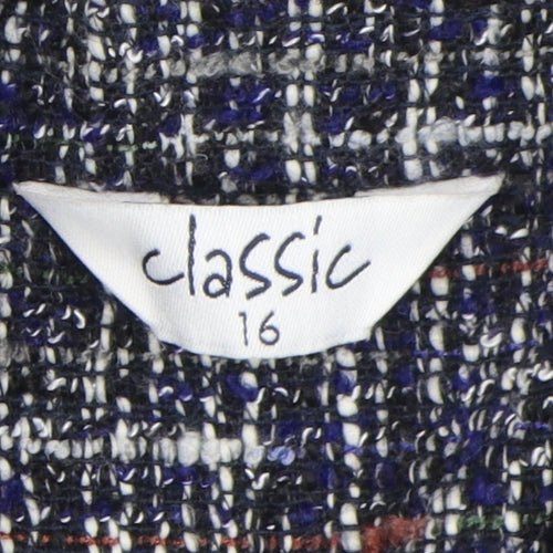 Classic Women's Multicoloured Tweed Pea Coat Size 16