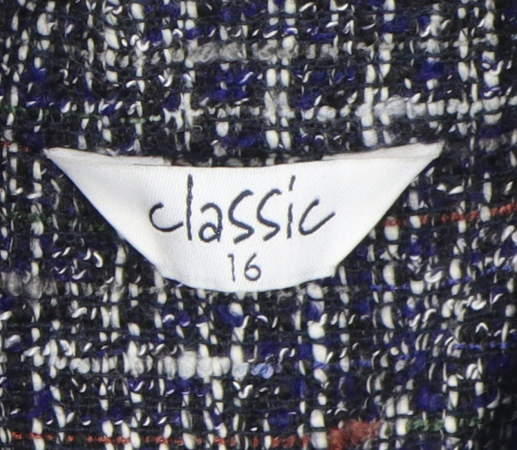 Classic Women's Multicoloured Tweed Pea Coat Size 16