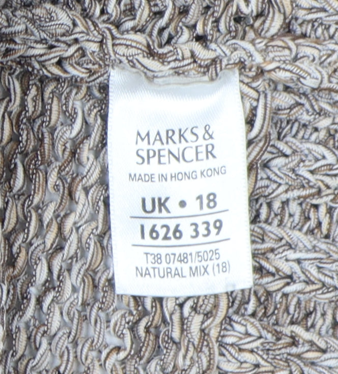 Marks and Spencer Women's Brown Size 18 Cardigan