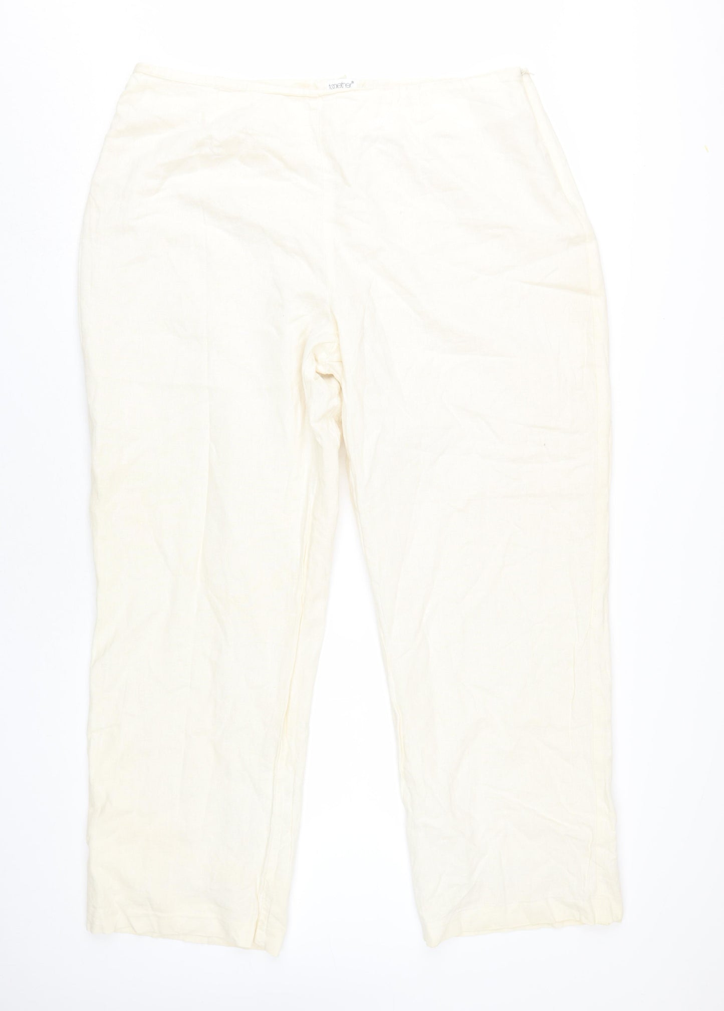 Together Women's Ivory Linen Trousers Size 20