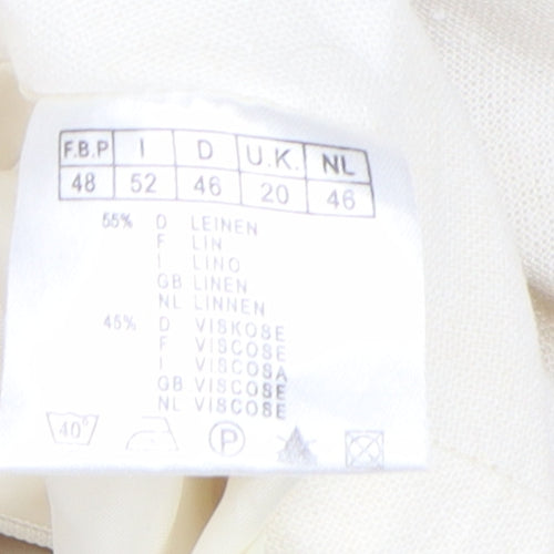 Together Women's Ivory Linen Trousers Size 20