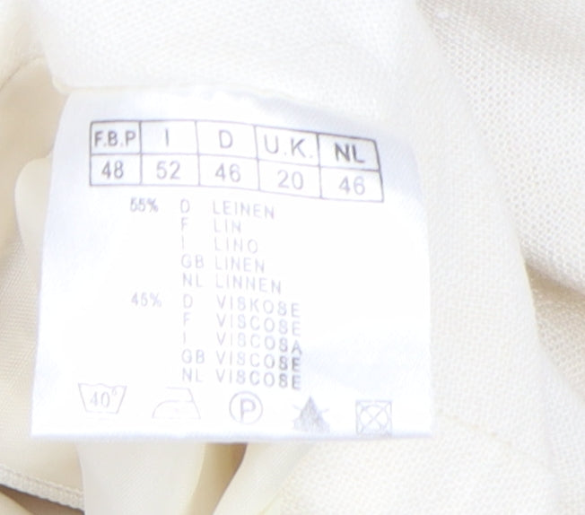 Together Women's Ivory Linen Trousers Size 20