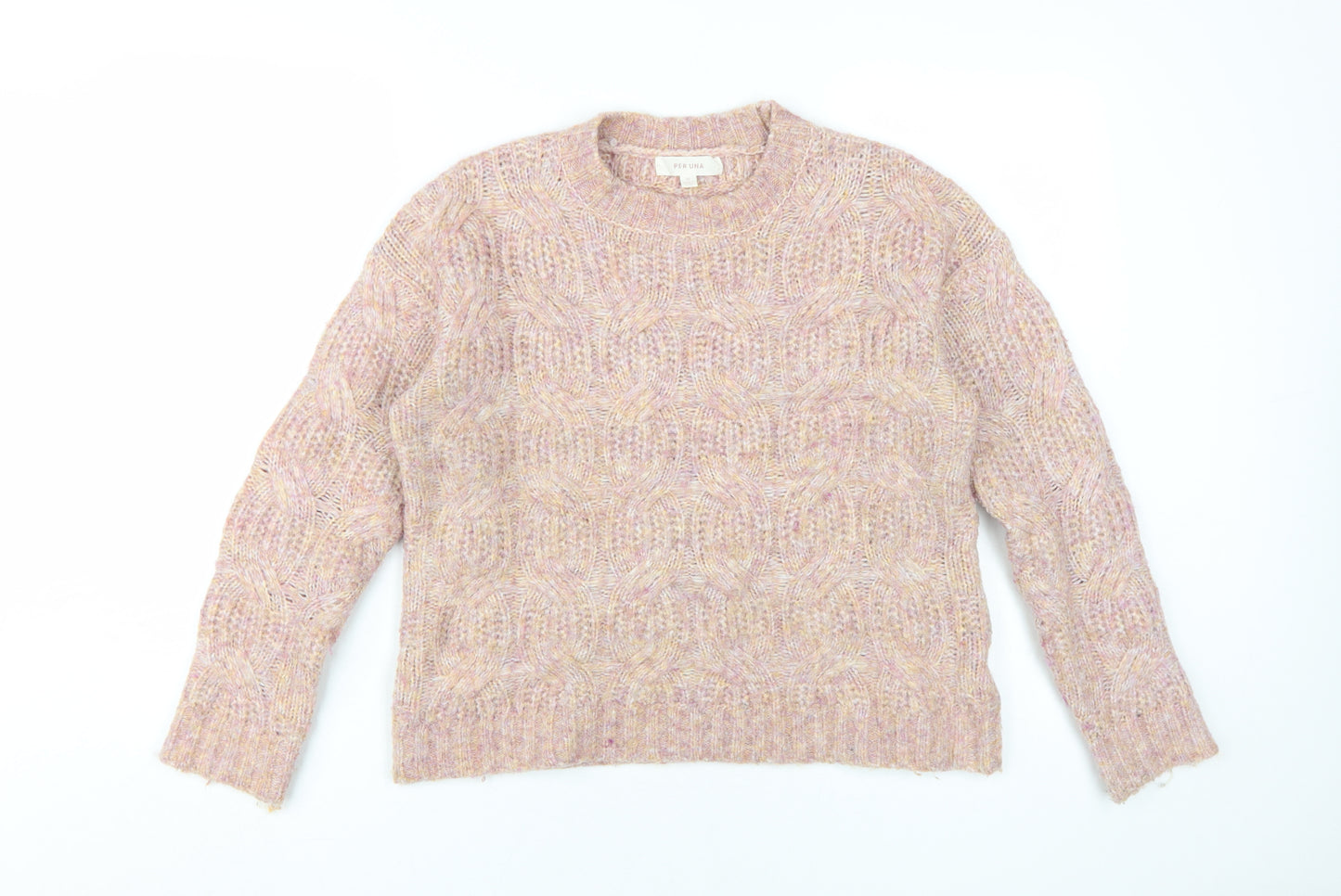 Per Una Women's Multicoloured Cable-Knit Jumper M